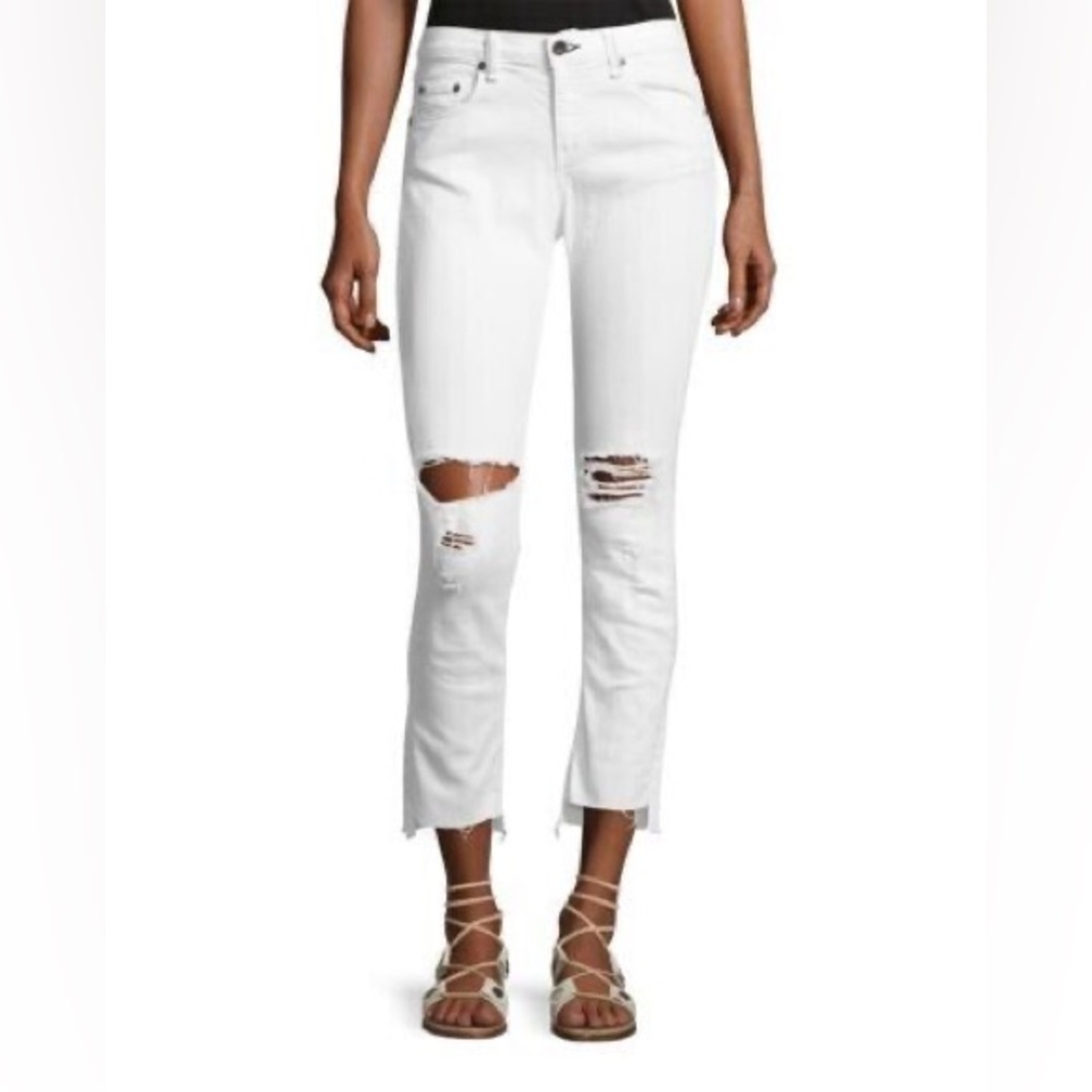 Rag & Bone White Dre Capri Step Hem Jeans Size 25